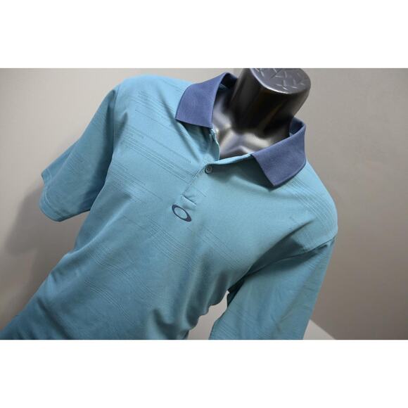 Oakley Golf Polo Wicking Regular Fit Striped Athletic Short Sleeve Mens Large - Picture 4 of 8